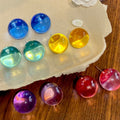 Summer Dopamine Colorful Resin Round Silver Pin Stud Earrings For Women Vacation Style view 3