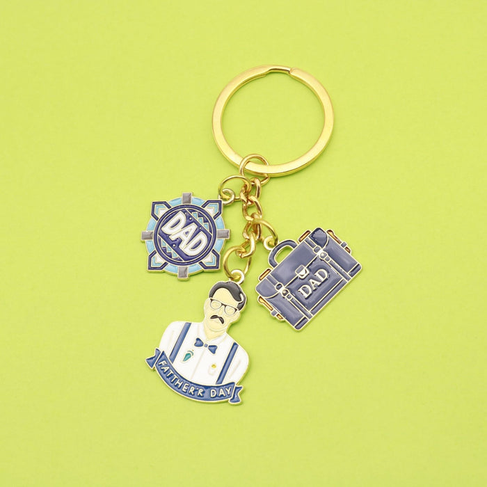 Zinc Alloy Lucky Charm Keychain Gift For Father