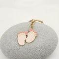 Metal Baby Footprint Cartoon Keychain Gift for Boy and Girl view 4
