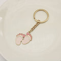 Metal Baby Footprint Cartoon Keychain Gift for Boy and Girl view 3