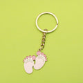 Metal Baby Footprint Cartoon Keychain Gift for Boy and Girl view 1