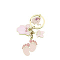 Metal Pink Bow Elephant Baby Footprint Keychain Party Gift view 5