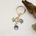 Metal Enamel Shell Starfish Keychain For Women's Bag Charm view 4