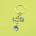 Metal Enamel Shell Starfish Keychain For Women's Bag Charm view 1