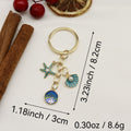 Metal Enamel Shell Starfish Keychain For Women's Bag Charm view 2