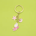 Zinc Alloy Shell Starfish Pearl Keychain Bag Charm view 1