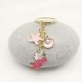 Zinc Alloy Shell Starfish Pearl Keychain Bag Charm view 3