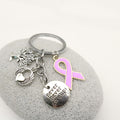 Antique Silver Metal Tree Wing Heart Keychain Inspirational Gift view 3