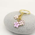 Metal Cute Cherry Blossom Flower Keychain Cup Bag Car Charm view 3