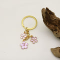 Metal Cute Cherry Blossom Flower Keychain Cup Bag Car Charm view 4
