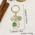 Metal Shell Starfish Enamel Keychain Ocean Bag Charm Gift view 2