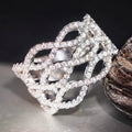 Copper Wave Banknote Wrap Ring, Micro Pave Zircon Sparkling Fashion Finger Ring For Women view 2