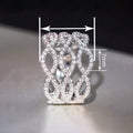 Copper Wave Banknote Wrap Ring, Micro Pave Zircon Sparkling Fashion Finger Ring For Women view 4