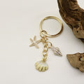 Metal Pearl Shell Enamel Keychain Ocean Bag Charm view 4
