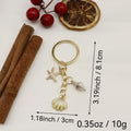 Metal Pearl Shell Enamel Keychain Ocean Bag Charm view 2