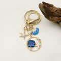 Zinc Alloy Pearl Shell Starfish Keychain Ocean Bag Charm view 4