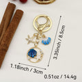 Zinc Alloy Pearl Shell Starfish Keychain Ocean Bag Charm view 2