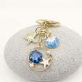 Zinc Alloy Pearl Shell Starfish Keychain Ocean Bag Charm view 3