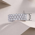 Women's Round Pave Zircon Ring, Urban Fashion Stackable Finger Ring For Business Outfits view 4
