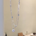 Light Luxury Korean Double Layer Zircon Pearl Beaded Star Pendant Necklace For Women view 4