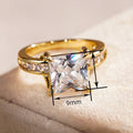 Elegant Square Four Prong Wedding Band Ring For Women, Simple Court Style Ladies Jewelry view 4