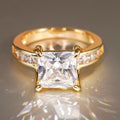 Elegant Square Four Prong Wedding Band Ring For Women, Simple Court Style Ladies Jewelry view 3