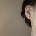 18K Gold Plated Copper Croissant Stud Earrings With Silver Posts Geometric Minimalist European Style view 4