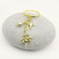 Zinc Alloy Hollow Four Point Star Keychain Bag Charm view 3
