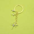 Zinc Alloy Hollow Four Point Star Keychain Bag Charm view 1