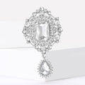 Vintage Alloy Glass Pendant Brooch Pin For Women's Suit And Dress view 2
