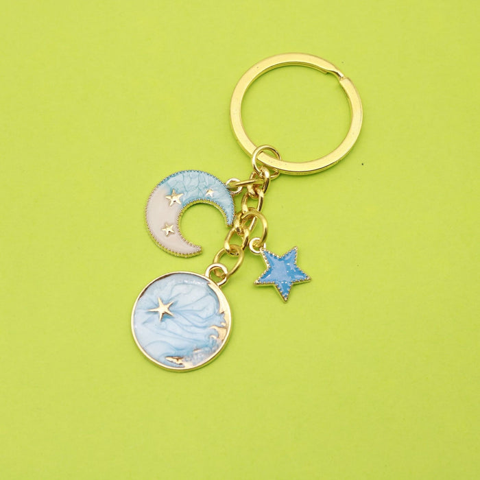 Zinc Alloy Planet Globe Zodiac Keychain For Backpack Bag Charm