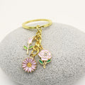 Metal Daisy Flower Keychain Bag Charm view 3