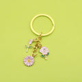 Metal Daisy Flower Keychain Bag Charm view 1