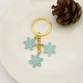 Metal Colorblock Snowflake Keychain Creative Backpack Charm Gift view 3