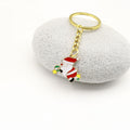 Metal Cartoon Santa Tree Christmas Keychain Set For Gift view 3
