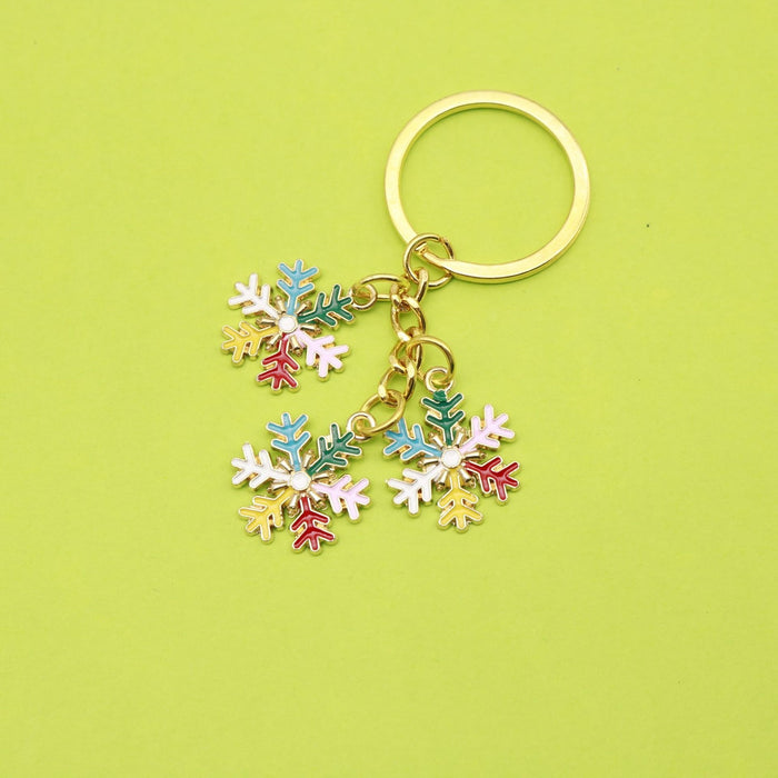 Alloy Snowflake Bell Keychain Christmas Gift