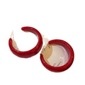 Retro Hong Kong Style Acrylic C-Shaped Stud Earrings With Silver Needle Geometric Round Design view 5
