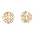 Elegant Hollow Irregular Twisted Spiral Round Alloy Gold Silver Geometric Statement Stud Earrings view 5