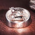 Ladies Wedding Ring, Round Linear Cross Design Niche Statement Finger Ring For Elegant Jewelry view 3