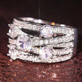 Ladies Wedding Ring, Round Linear Cross Design Niche Statement Finger Ring For Elegant Jewelry view 5