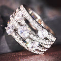 Ladies Wedding Ring, Round Linear Cross Design Niche Statement Finger Ring For Elegant Jewelry view 2
