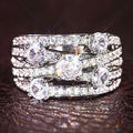 Ladies Wedding Ring, Round Linear Cross Design Niche Statement Finger Ring For Elegant Jewelry view 1