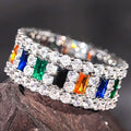 Women's Geometric Square Ring With Colorful Zircon, Niche Influencer Style Jewelry view 1