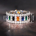 Women's Geometric Square Ring With Colorful Zircon, Niche Influencer Style Jewelry view 4