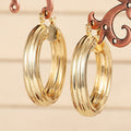French Style Roman Column Texture Ear Cuff For Women, Old Money European Metal Earrings view 4