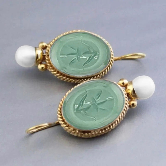 Classical Faux Pearl Dangle Earrings, Fresh Forest New Chinese Style Earrings