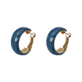 Iron Enamel Gradient Wide Round Hoop Earrings Vintage Hong Kong Style Geometric Jewelry view 5