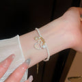 Light Luxury Copper Alloy Zircon Hollow Gourd Pearl Beaded Bracelet For Women view 3