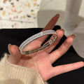 Sparkling Zircon Geometric Circle Clasp Bangle For Women Light Luxury Elegant Commuter Style view 1