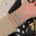 Sparkling Zircon Geometric Circle Clasp Bangle For Women Light Luxury Elegant Commuter Style view 4